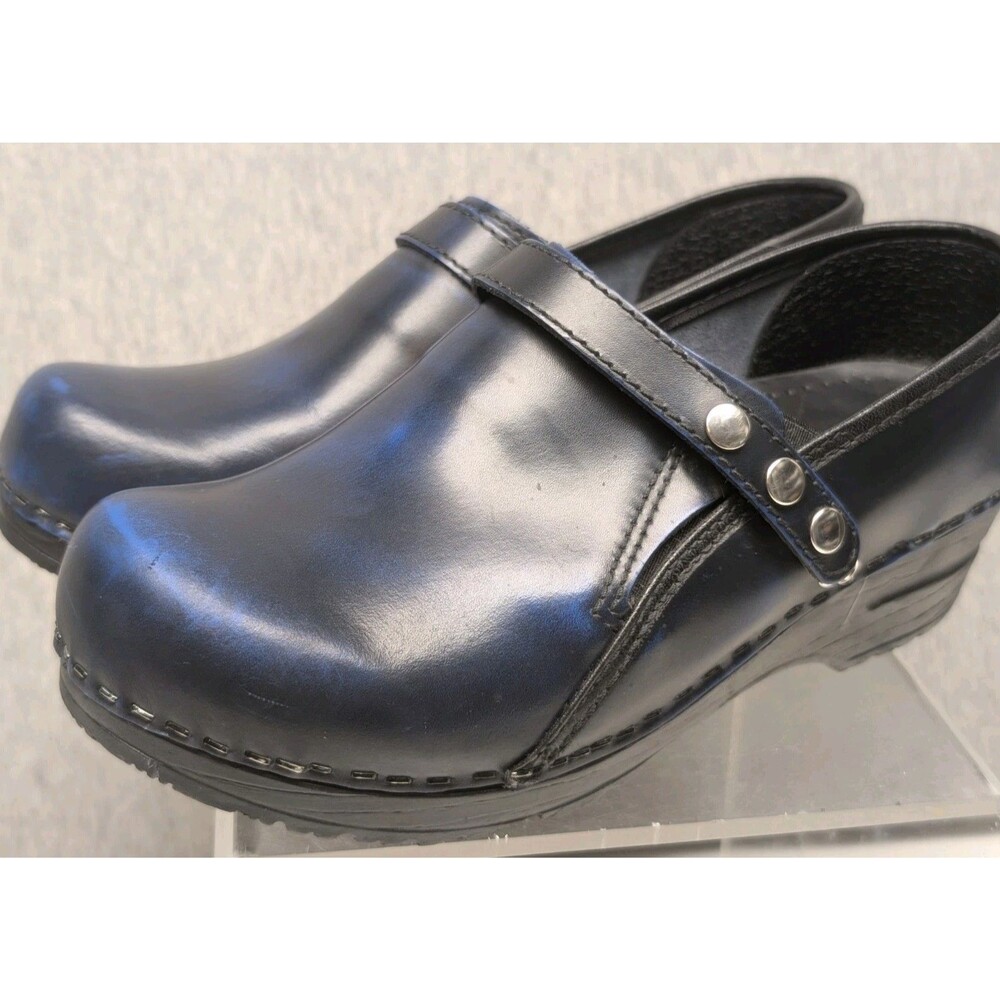 Sanita Women's Cori Blue Leather Comfort Clogs Nursing Shoes 6.5-7 US 37 EU